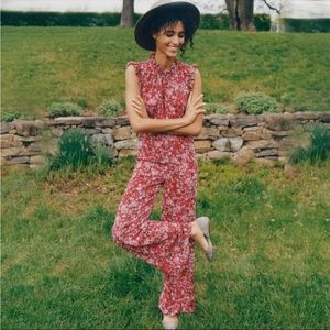 Anthropologie Floral Jumpsuit